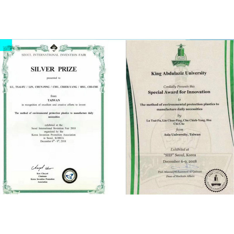 沙特阿拉伯及韓國特別金獎(jiǎng)獎(jiǎng)狀